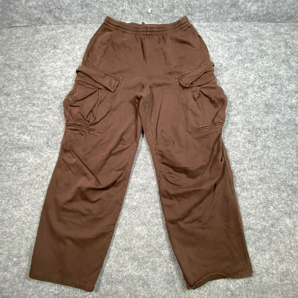 SKIMS Cargo Sweatpants Espresso Brown Fleece‎ Lined Relaxed Joggers Small